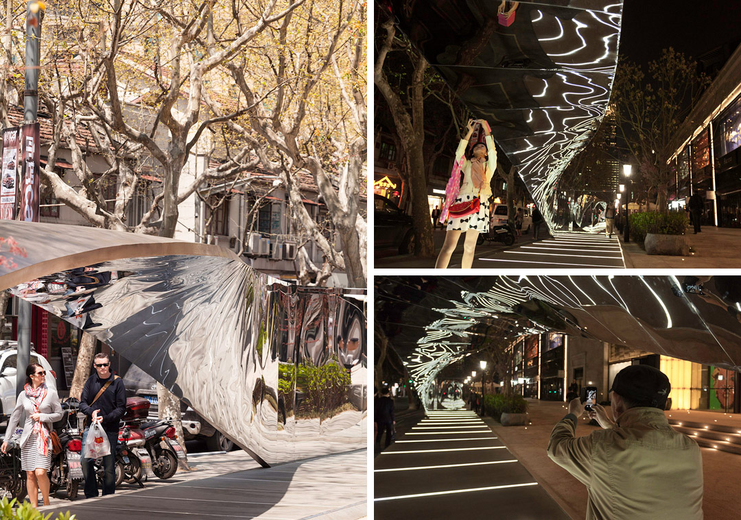 街头公共艺术-上海新天地镜面反射装置 (3)